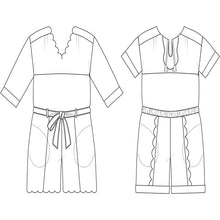 Charger l'image dans la galerie, 14TH-OF-MAY-ROMPER-pattern-woman-patron-combishort-sketch